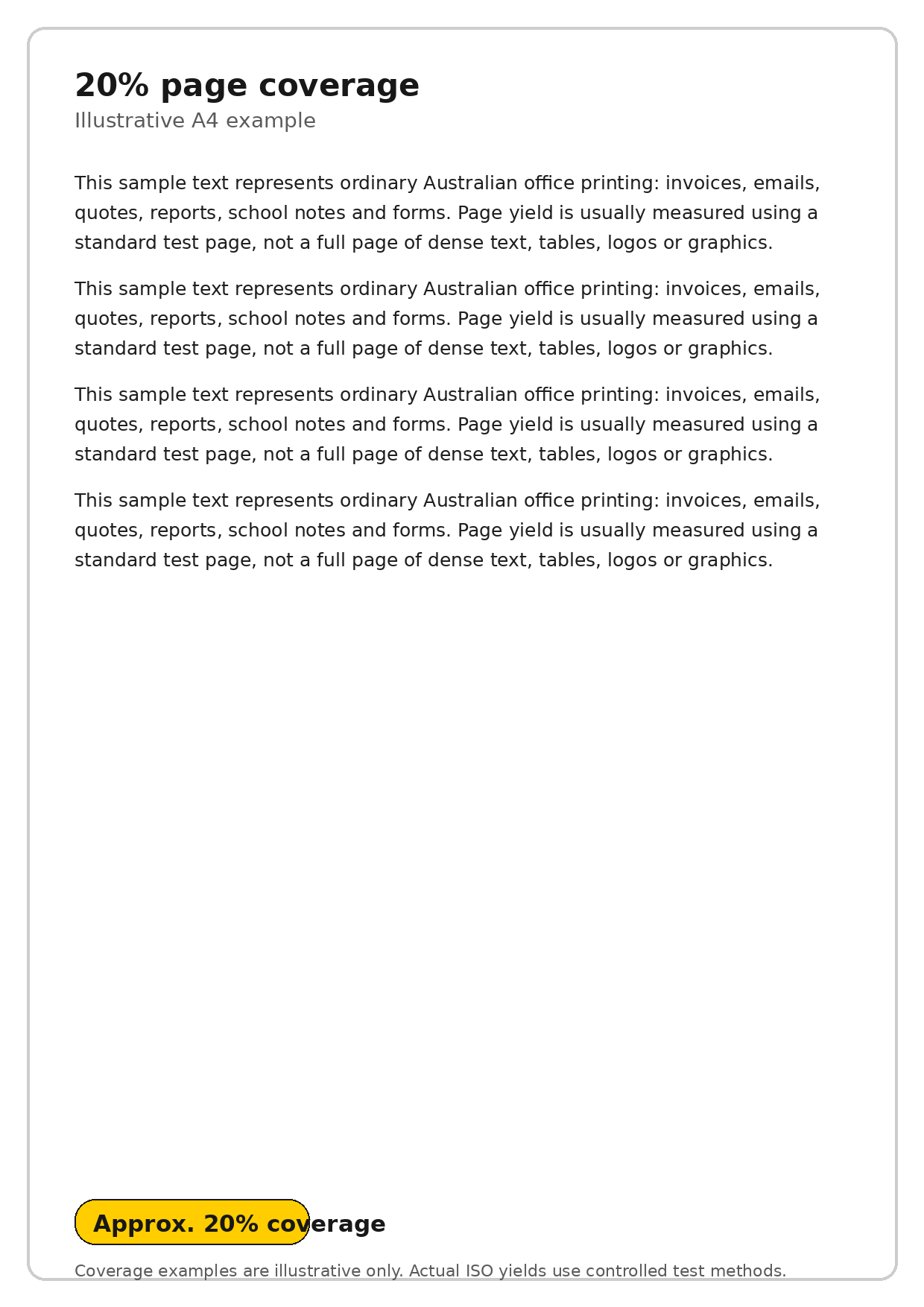Example A4 page showing approximately 20 percent page coverage