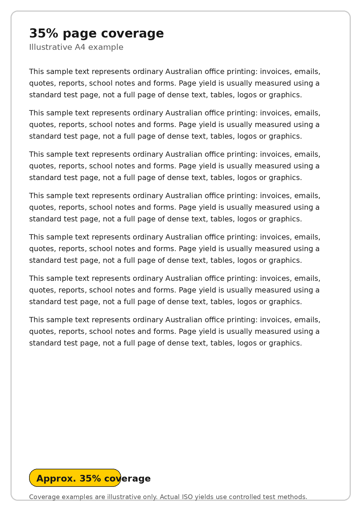 Example A4 page showing approximately 35 percent page coverage